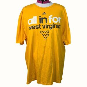 Adidas All In For West Virginia Mountaineers Yellow University T-Shirt Size 2X